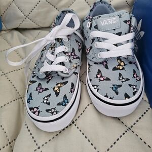 Vans Kids Sneakers with Butterfly Print - Gray